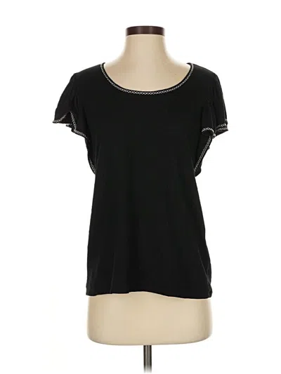Pre-owned Max Studio Short Sleeve Top Black Scoop Neck Tops