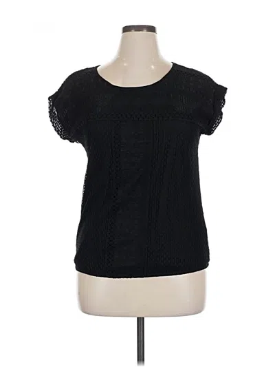 Pre-owned Max Studio Short Sleeve Top Black Scoop Neck Tops