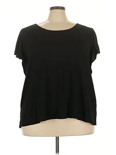 Pre-owned Max Studio Short Sleeve Top Black Scoop Neck Tops