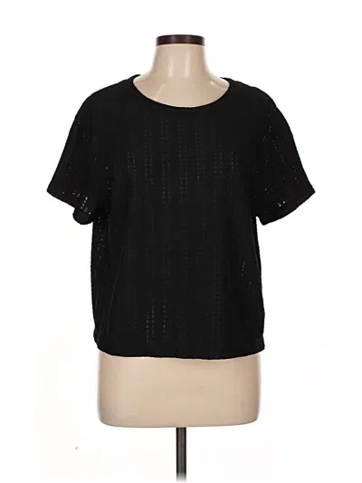 Pre-owned Max Studio Short Sleeve Top Black Square Neckline Tops