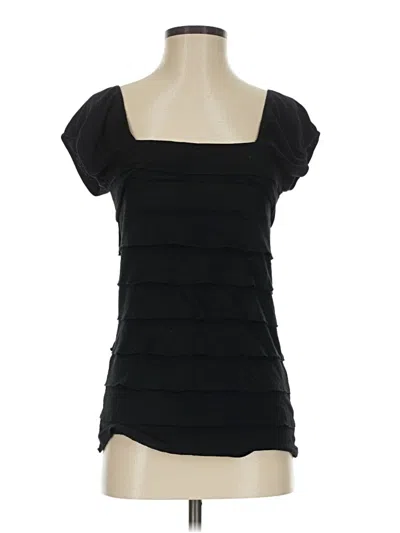 Pre-owned Max Studio Short Sleeve Top Black Square Neckline Tops
