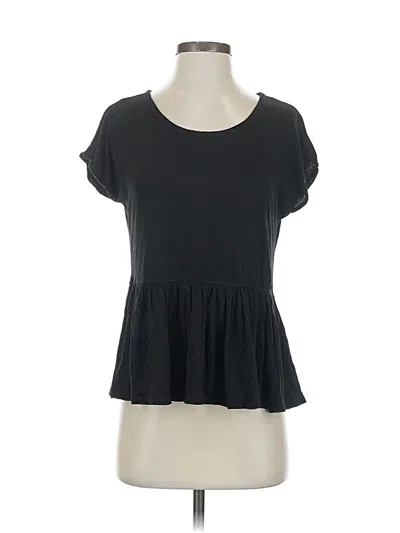 Pre-owned Max Studio Short Sleeve Top Black Sweetheart Neckline Tops