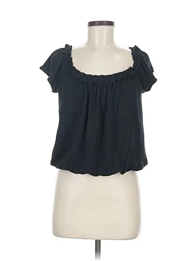 Pre-owned Max Studio Short Sleeve Top Black Sweetheart Neckline Tops