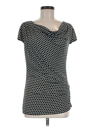 Pre-owned Max Studio Short Sleeve Top Black Sweetheart Neckline Tops