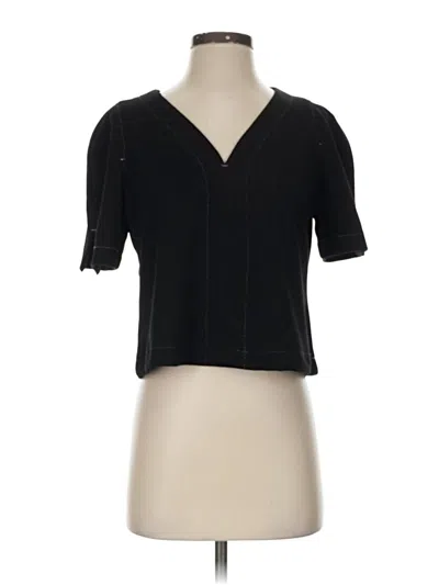Pre-owned Max Studio Short Sleeve Top Black V Neck Tops