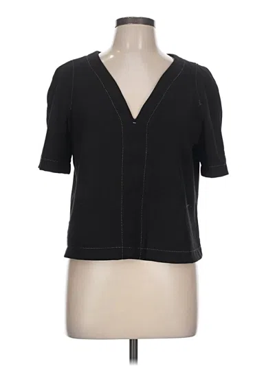 Max Studio Short Sleeve Top Black V-neck Tops