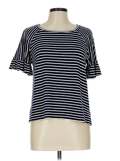 Pre-owned Max Studio Short Sleeve Top Blue Boatneck Tops