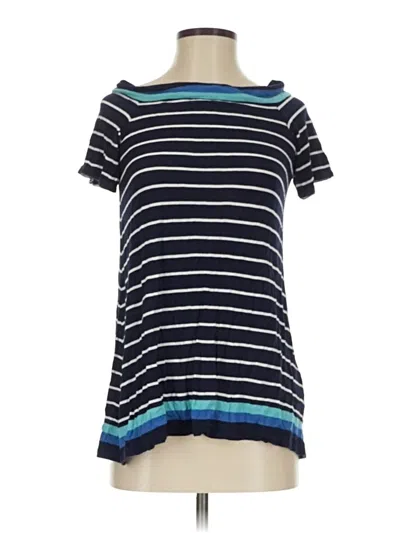 Pre-owned Max Studio Short Sleeve Top Blue Boatneck Tops