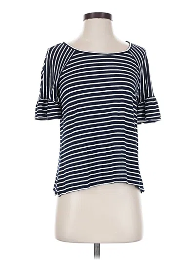 Pre-owned Max Studio Short Sleeve Top Blue Boatneck Tops