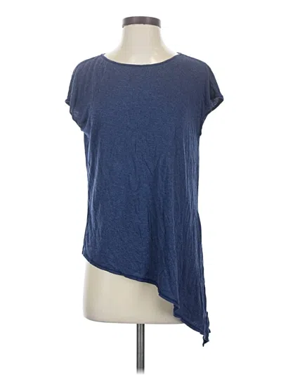 Pre-owned Max Studio Short Sleeve Top Blue One Shoulder Neckline Tops