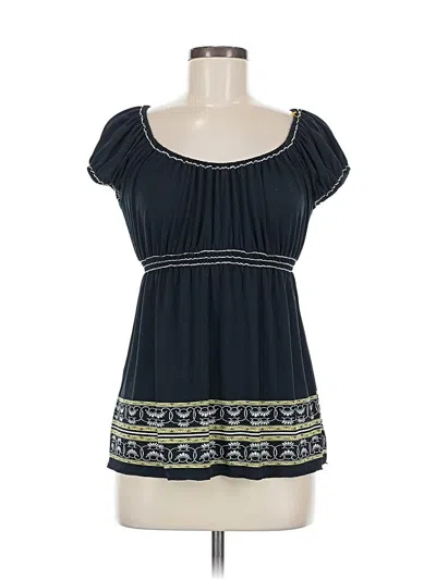 Pre-owned Max Studio Short Sleeve Top Blue Scoop Neck Tops