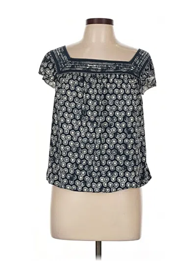 Pre-owned Max Studio Short Sleeve Top Blue Square Neckline Tops