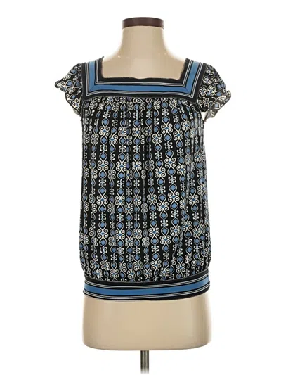 Pre-owned Max Studio Short Sleeve Top Blue Square Neckline Tops