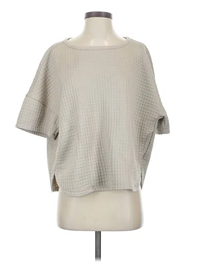 Pre-owned Max Studio Short Sleeve Top Gray Boatneck Tops