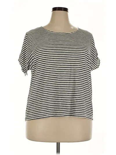 Pre-owned Max Studio Short Sleeve Top Gray Boatneck Tops