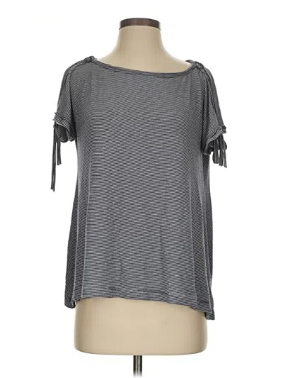 Pre-owned Max Studio Short Sleeve Top Gray Cold Shoulder Neckline Tops
