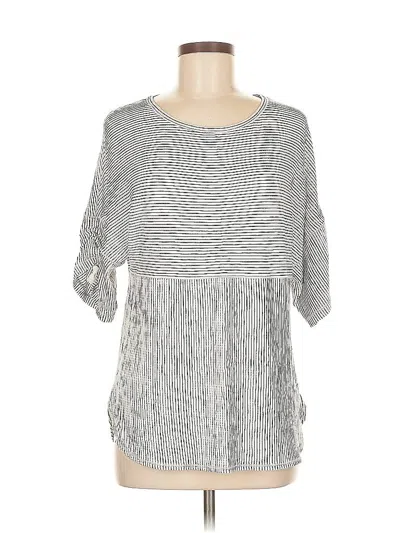 Pre-owned Max Studio Short Sleeve Top Gray Crew Neck Tops