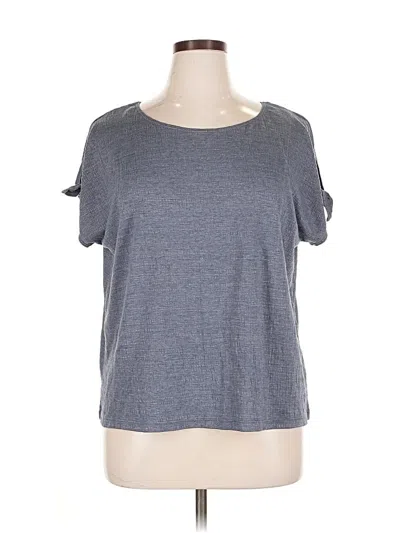 Pre-owned Max Studio Short Sleeve Top Gray Crew Neck Tops
