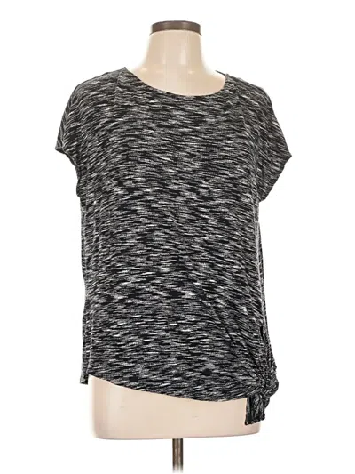 Pre-owned Max Studio Short Sleeve Top Gray Crew Neck Tops