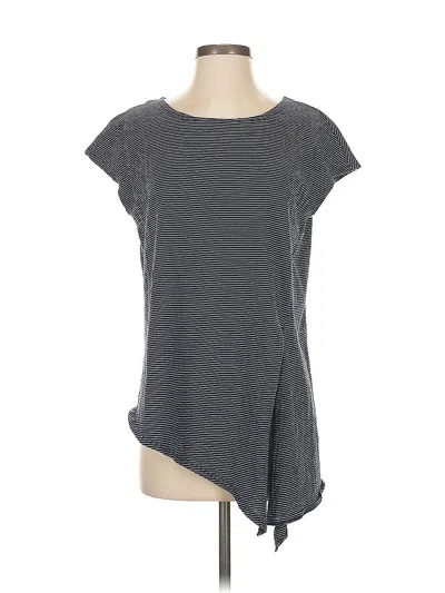 Pre-owned Max Studio Short Sleeve Top Gray Keyhole Neckline Tops