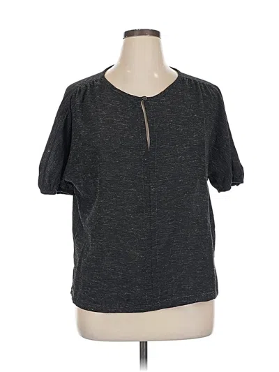 Pre-owned Max Studio Short Sleeve Top Gray Keyhole Neckline Tops