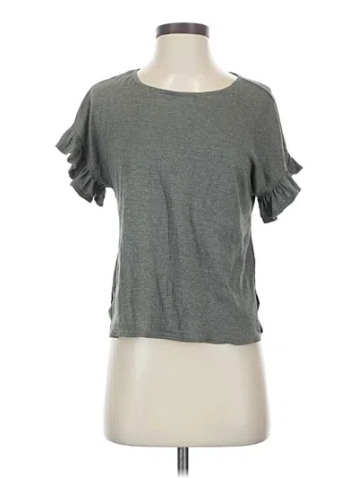 Pre-owned Max Studio Short Sleeve Top Gray Keyhole Neckline Tops