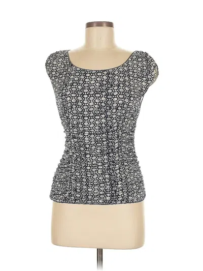 Pre-owned Max Studio Short Sleeve Top Gray Scoop Neck Tops