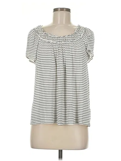 Pre-owned Max Studio Short Sleeve Top Gray Scoop Neck Tops