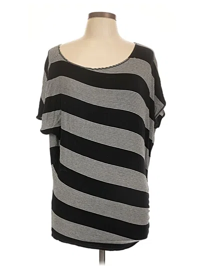 Pre-owned Max Studio Short Sleeve Top Gray Scoop Neck Tops