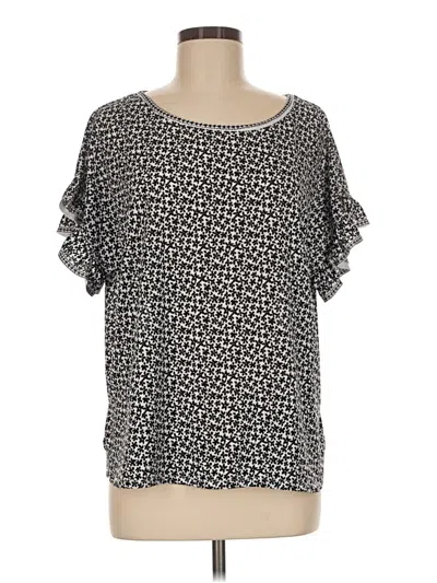 Pre-owned Max Studio Short Sleeve Top Gray Square Neckline Tops