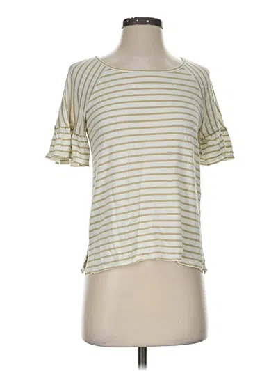 Pre-owned Max Studio Short Sleeve Top Ivory Boatneck Tops