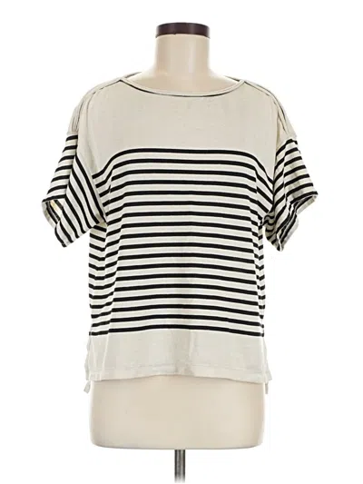 Pre-owned Max Studio Short Sleeve Top Ivory Boatneck Tops