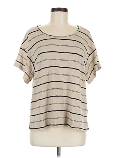 Pre-owned Max Studio Short Sleeve Top Ivory Boatneck Tops