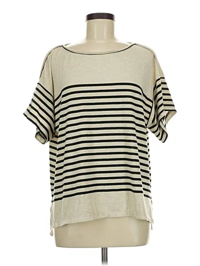 Pre-owned Max Studio Short Sleeve Top Ivory Boatneck Tops