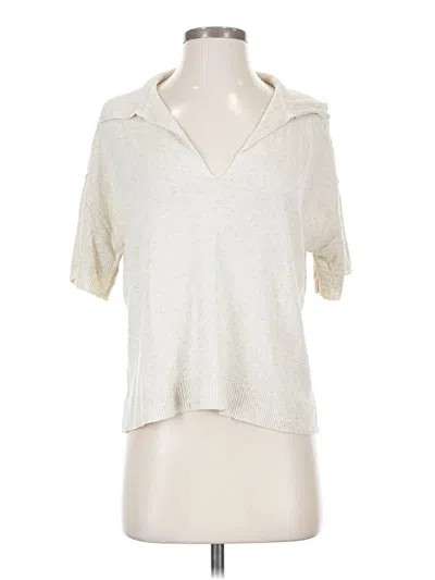 Pre-owned Max Studio Short Sleeve Top Ivory Cowl Neck Tops