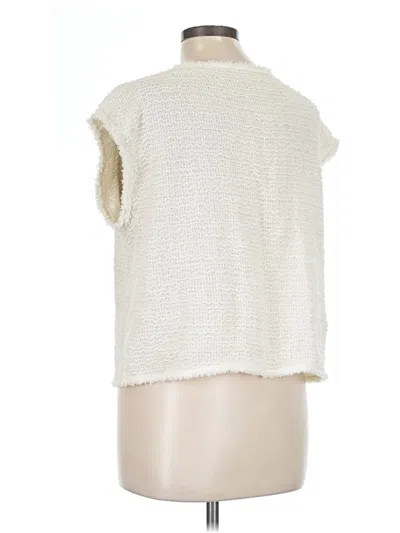 Pre-owned Max Studio Short Sleeve Top Ivory Cowl Neck Tops