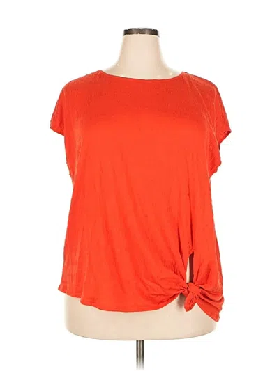 Max Studio Short Sleeve Top Orange Boatneck Tops In Burgundy