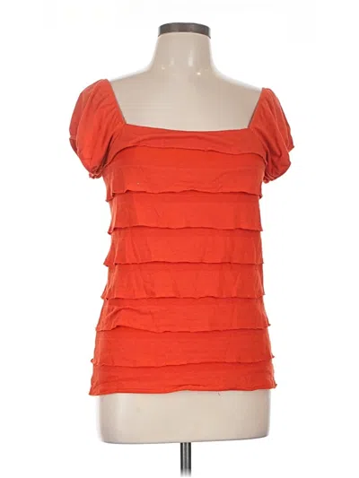 Pre-owned Max Studio Short Sleeve Top Orange Sweetheart Neckline Tops