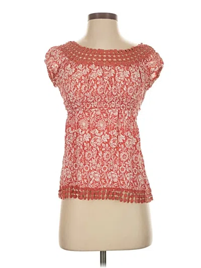 Pre-owned Max Studio Short Sleeve Top Red Boatneck Tops