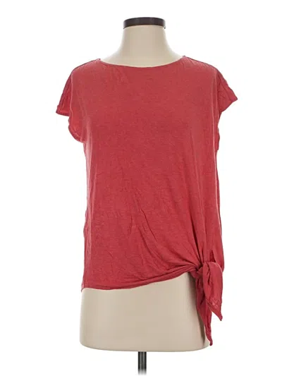 Pre-owned Max Studio Short Sleeve Top Red Keyhole Neckline Tops