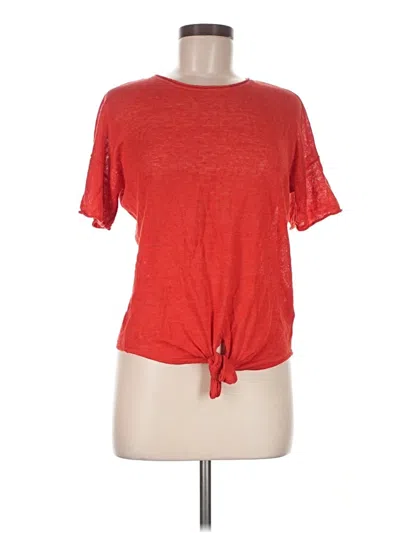 Pre-owned Max Studio Short Sleeve Top Red Keyhole Neckline Tops