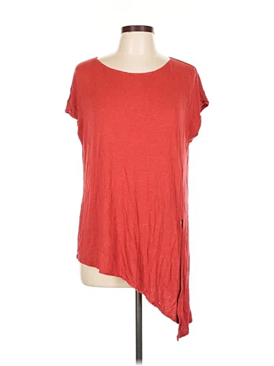 Pre-owned Max Studio Short Sleeve Top Red One Shoulder Neckline Tops