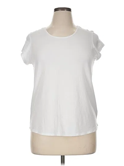 Pre-owned Max Studio Short Sleeve Top White Crew Neck Tops