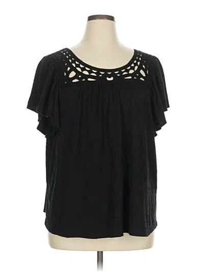 Pre-owned Max Studio Short Sleeve T-shirt In Black