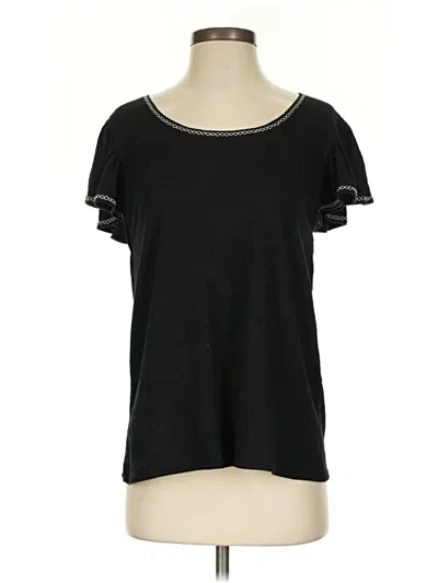 Pre-owned Max Studio Short Sleeve T-shirt In Black