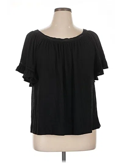 Pre-owned Max Studio Short Sleeve T-shirt In Black