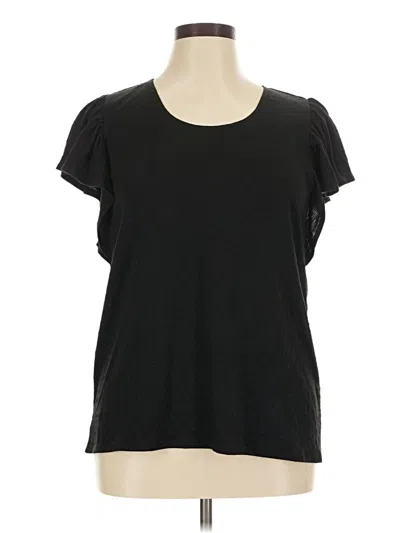 Pre-owned Max Studio Short Sleeve T-shirt In Black