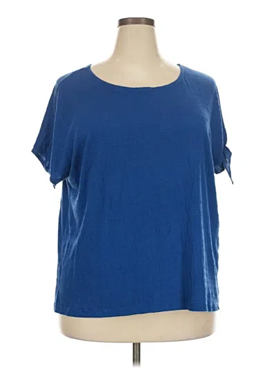 Pre-owned Max Studio Short Sleeve T-shirt In Blue