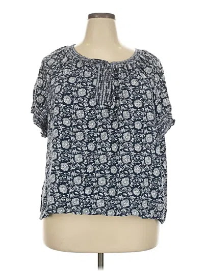 Pre-owned Max Studio Short Sleeve T-shirt In Blue