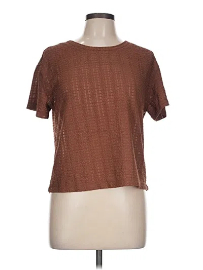 Pre-owned Max Studio Short Sleeve T-shirt In Brown